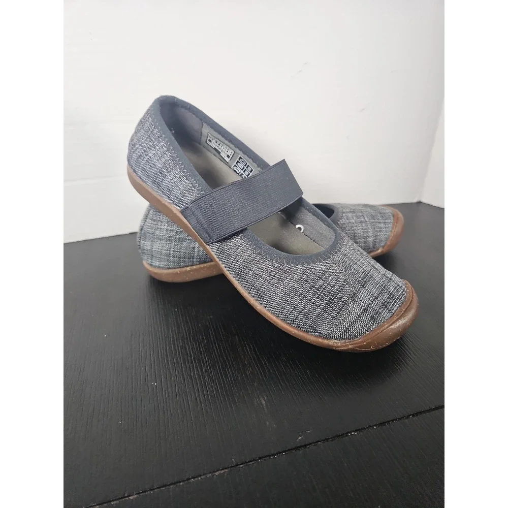 KEEN Women's Size 7 Sienna MJ Black/Gray Canvas Slip-On Mary Jane Shoes Nice
